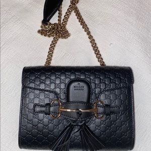 Gucci Emily Guccissima Mini Shoulder Bag (Black)